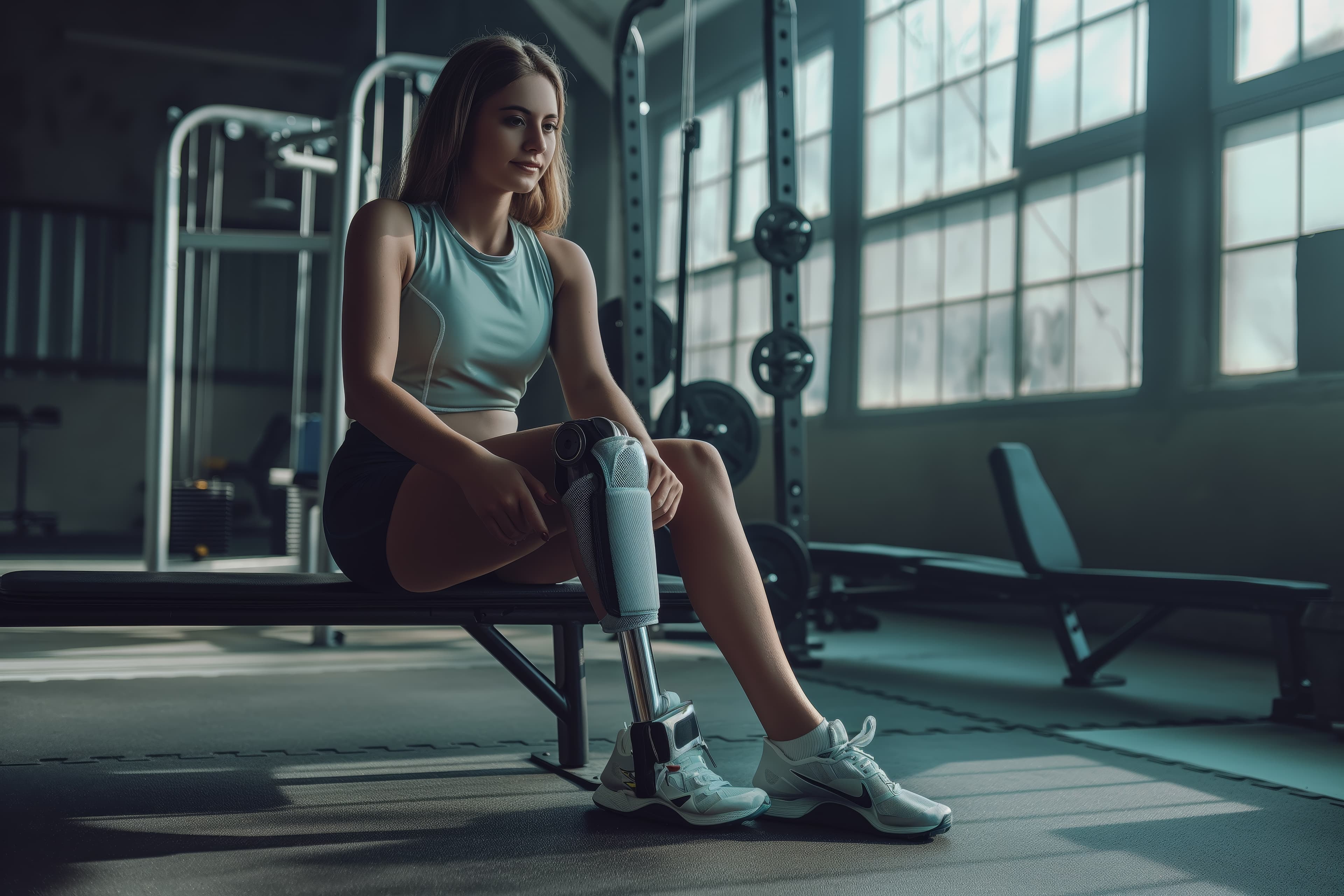 People exercising in a gym